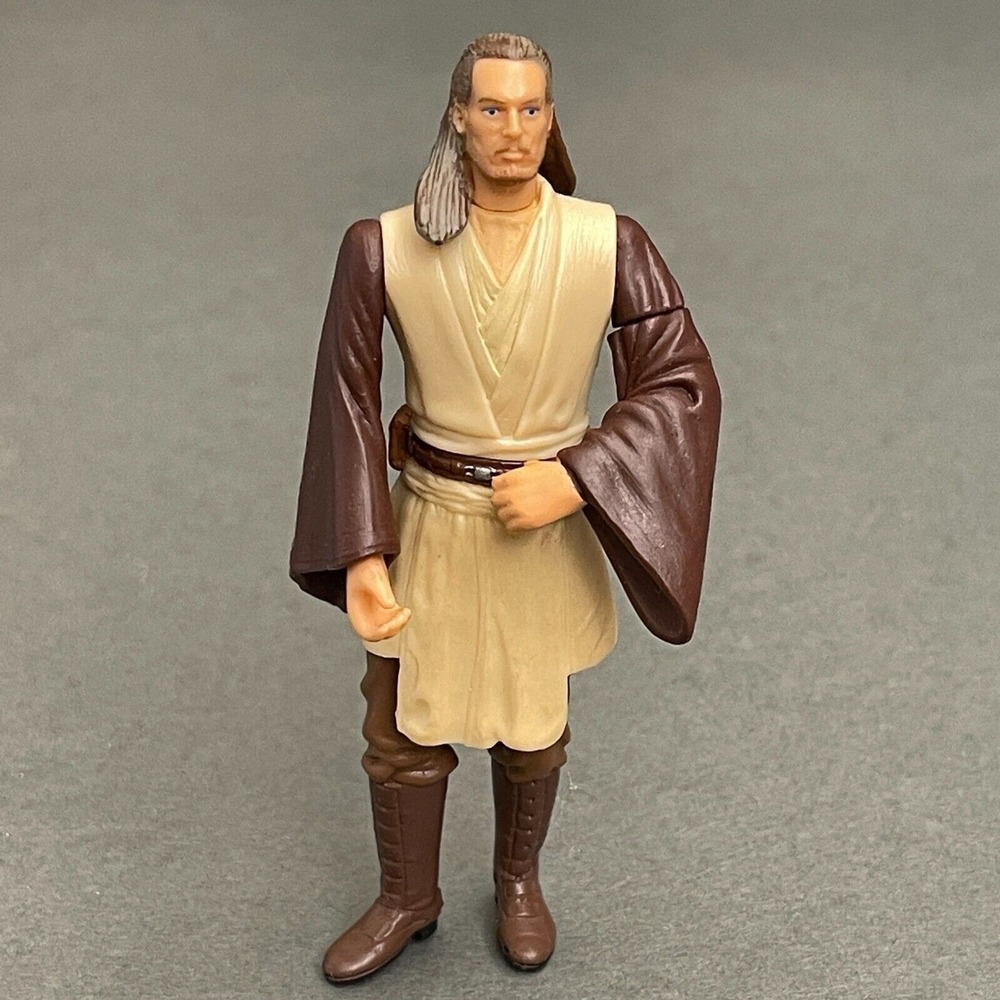 Hasbro LFL Star Wars Master Jedi Qui-Gon Jinn Action Figure 1999 4" Tall